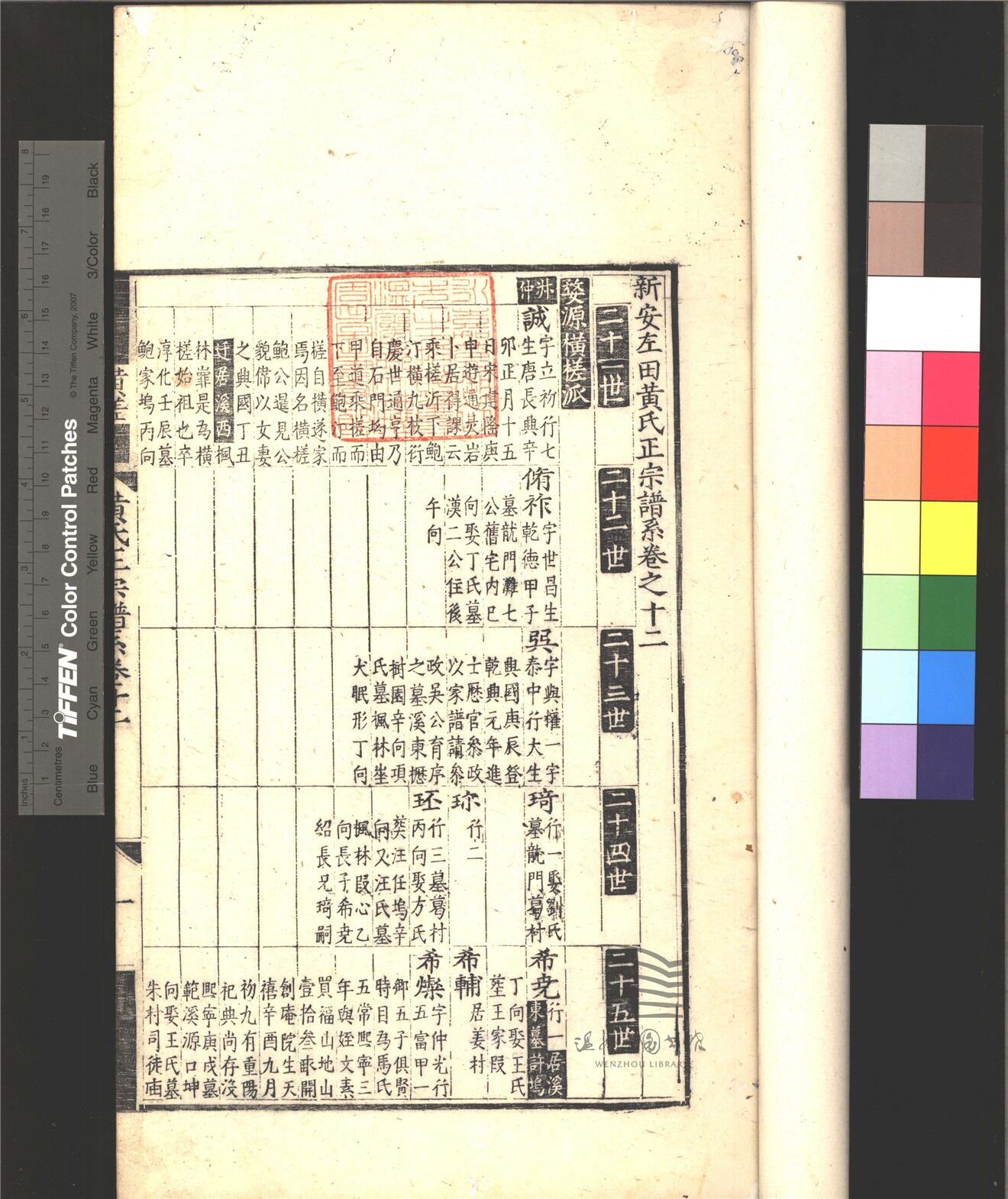 _新安左田黃氏正宗譜派系二十卷文獻十九卷（第六冊譜系卷十二至十四）__
