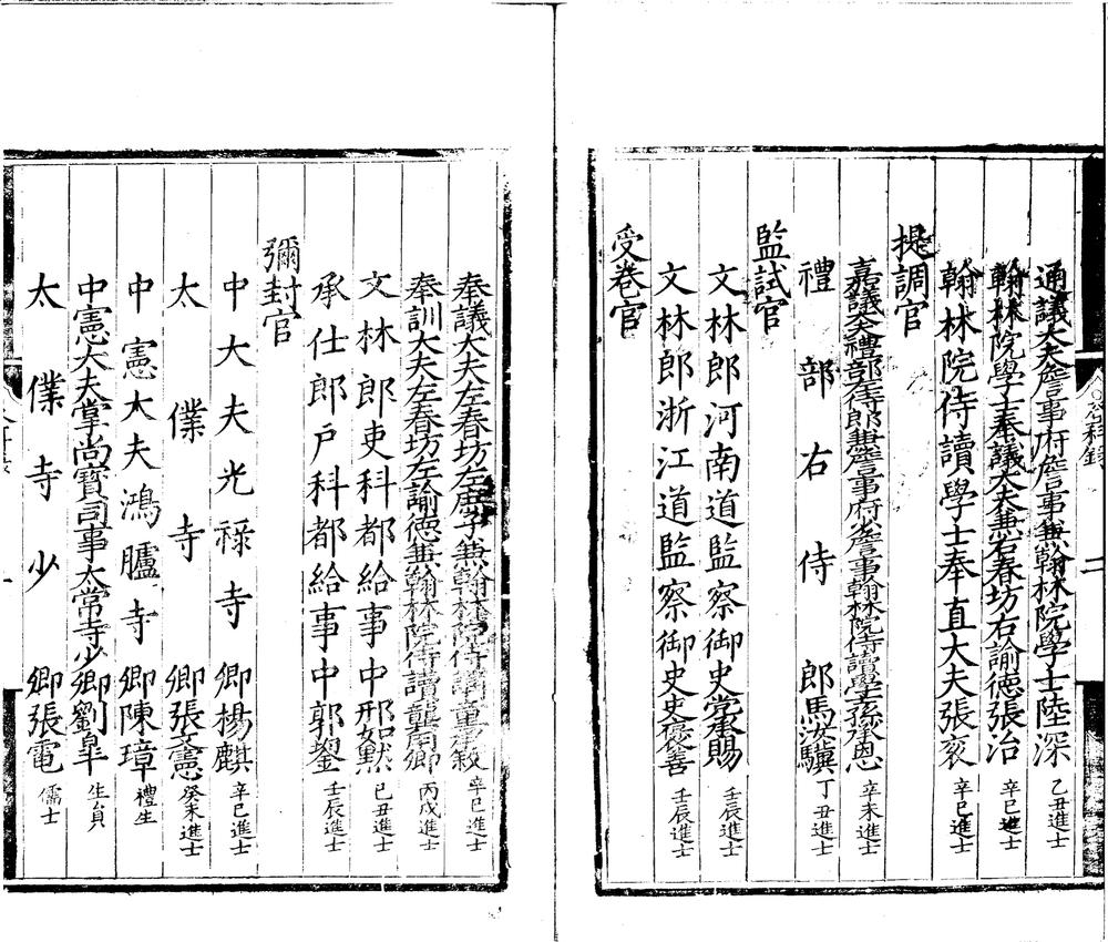 _嘉靖二十年进士登科録一卷__ _嘉靖二十年进士登科録一卷__