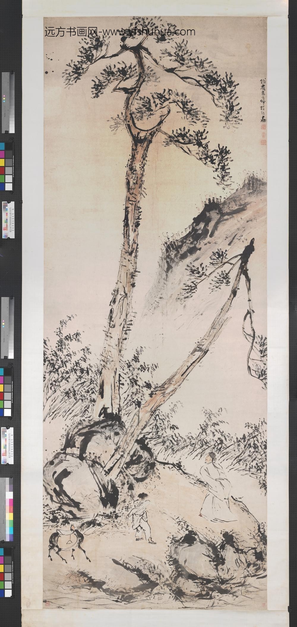 __清.高其佩松荫牧马轴购画__BANPAA __清.高其佩松荫牧马轴购画__BANPAA