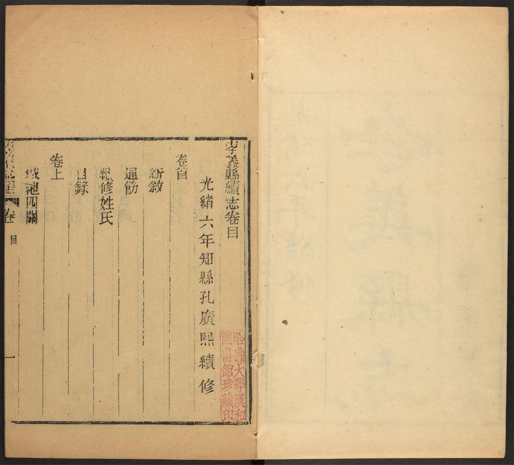 _孝义县志_v.续志，卷首-卷上，目录__