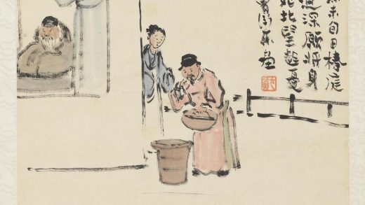 二十四孝八屏图轴-尝粪忧心