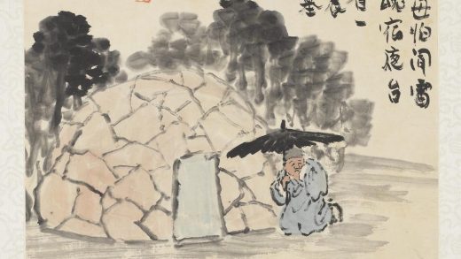 二十四孝八屏图轴-闻雷泣墓