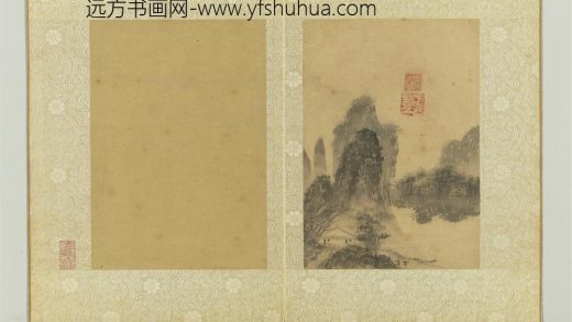 元方从义山水册_茅亭孤舟