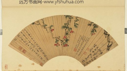 明人画扇（元）册-明陈淳雪里红