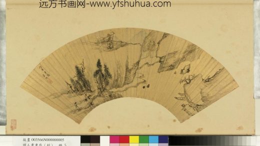 明人画扇（利）册-明陈焕山坡策蹇