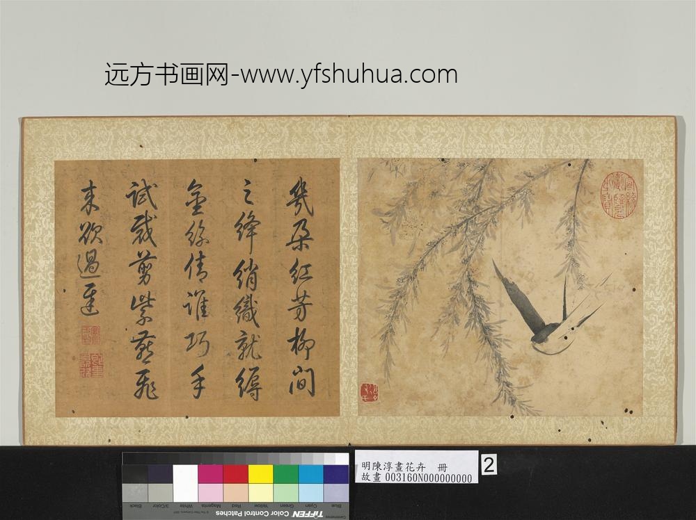 明陈淳画花卉册-桃花 明陈淳画花卉册-桃花