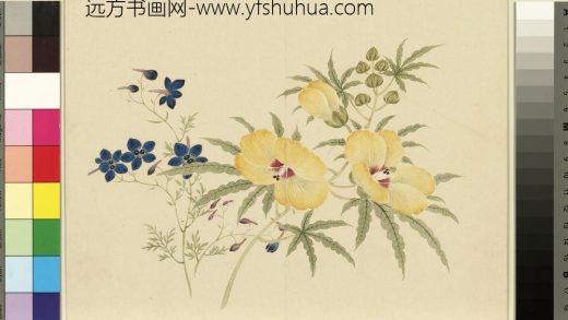 清_董诰四景花卉（三）册秋景花卉之七