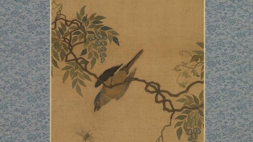 清乾隆御制戳纱宫灯小景图轴-