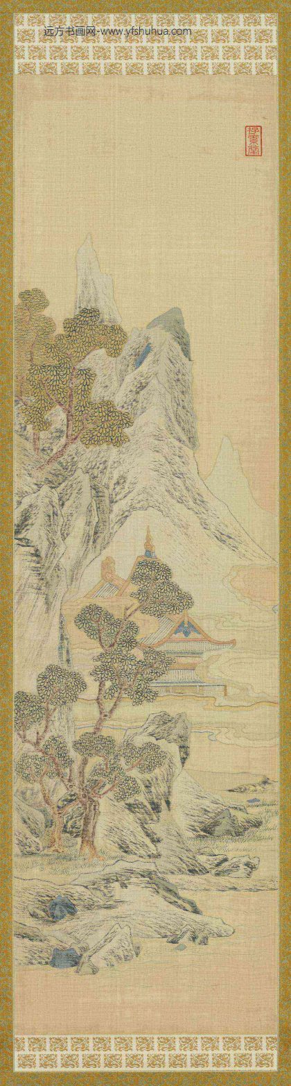 清乾隆缂丝山水挂屏（四）轴