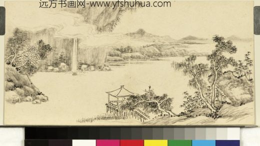 清方琮画山水册_溪亭云泉