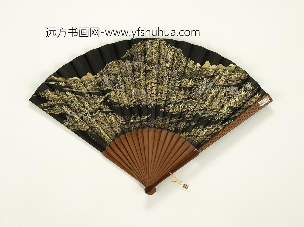 清永琰书御制新正乐寿堂得句弘旿画山水人物-成扇- 清永琰书御制新正乐寿堂得句弘旿画山水人物-成扇-