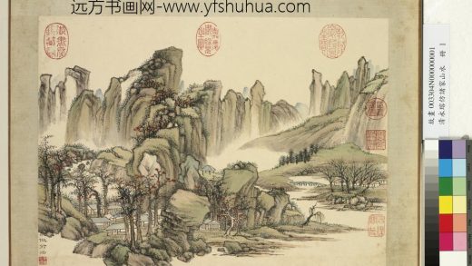 清永瑢仿诸家山水图册-仿荆浩山水