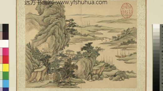 清永瑢画兰藻延晖图册-晴川晒网