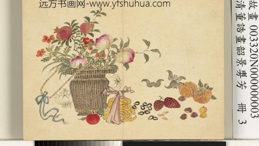 清董诰画韶景旉芳-册-石榴鲜果