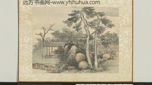 清董邦达仿吴镇山水-册-梧桐深院
