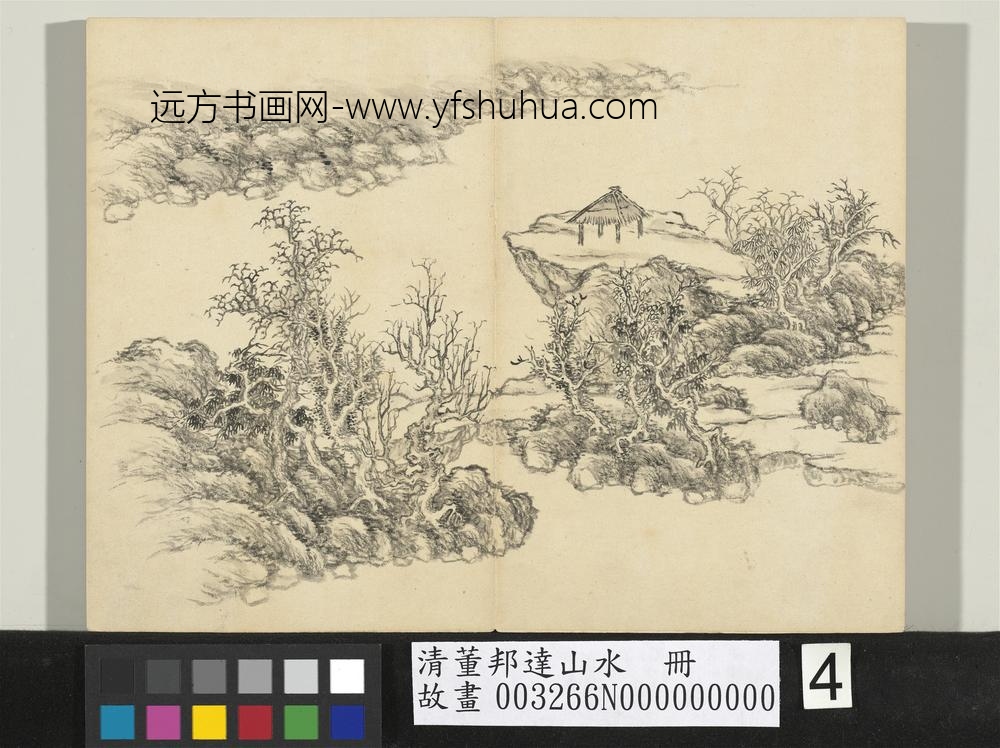 清董邦达山水-册-江巘危亭 清董邦达山水-册-江巘危亭
