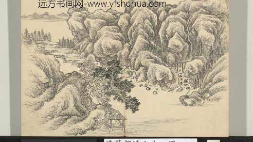 清董邦达山水-册-溪桥水榭