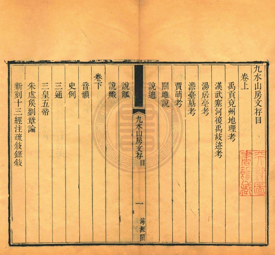 _九水山房文存_二卷__ _九水山房文存_二卷__