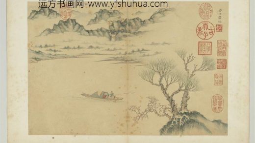 明居节诗意八景册春江罢钓_