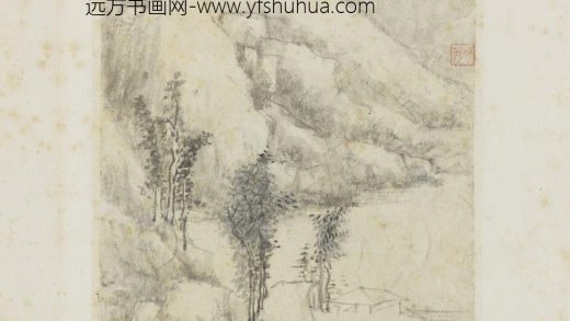 明李流芳山水写生册溪亭对巘
