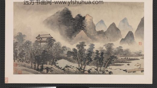 明沈周山水册 雨满青山