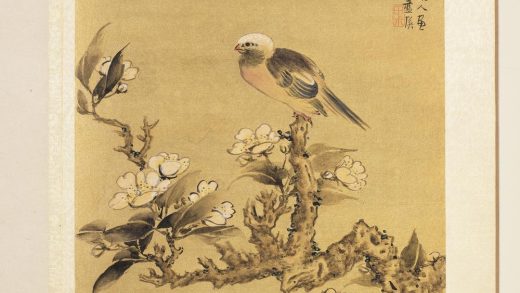 明蓝瑛画花鸟册白头翁鸟