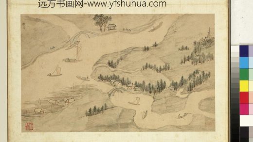 明钱谷张复合画水程图（一）册 射渎
