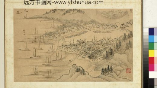 明钱谷张复合画水程图（一）册 扬子江等景
