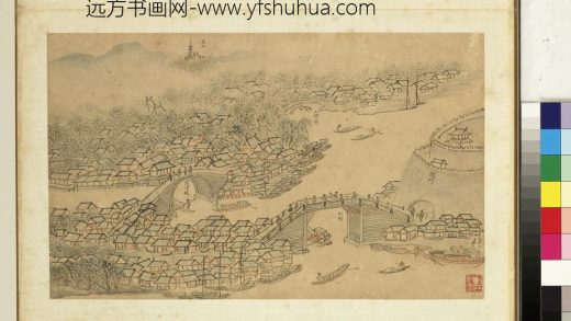 明钱谷张复合画水程图（一）册 阊门等景