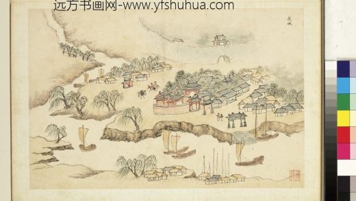 明钱谷张复合画水程图（三）册 武城