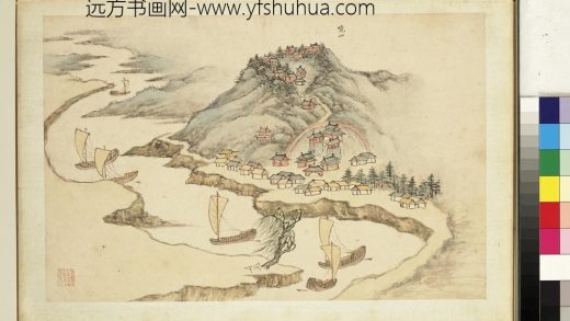 明钱谷张复合画水程图（二）册 境山