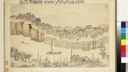 明钱谷张复合画水程图（二）册 张秋