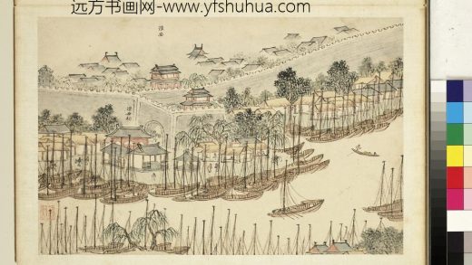 明钱谷张复合画水程图（二）册 淮安漂母祠