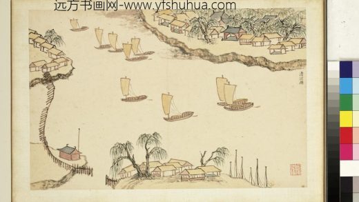 明钱谷张复合画水程图（二）册 清河县