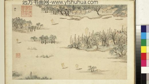 明钱谷张复合画水程图（二）册 邵伯