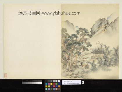 明陆远摹古册竹阁观鹤