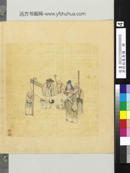 清孙祜万寿图册 寿翁观画