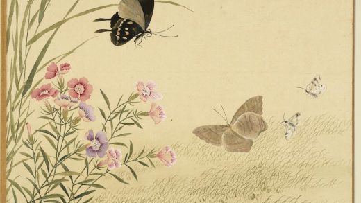 清李秉德临张伟花果鱼鸟册石竹蛱蝶