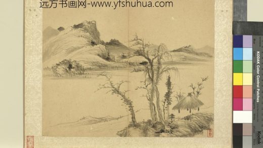 清瀞睿仿宋元人山水册 云林画意