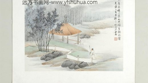 清陆恢山水册册山水五