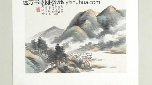 清陆恢山水册册山水八