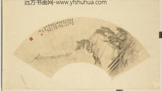 画扇面册-载鹤图