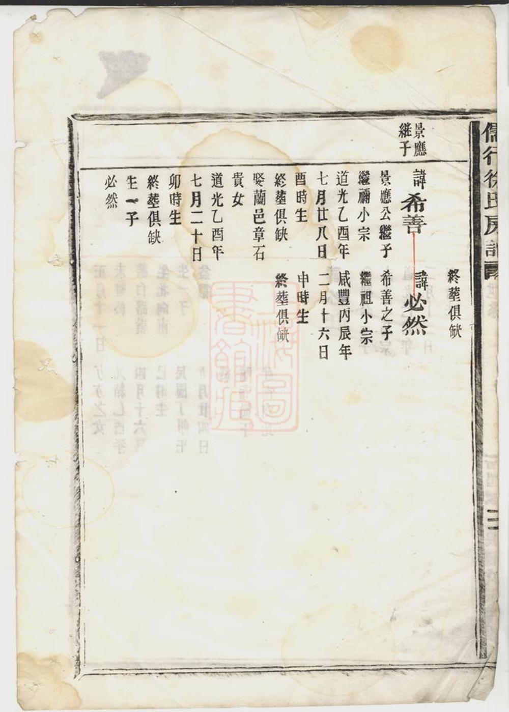 _儒行徐氏房譜__