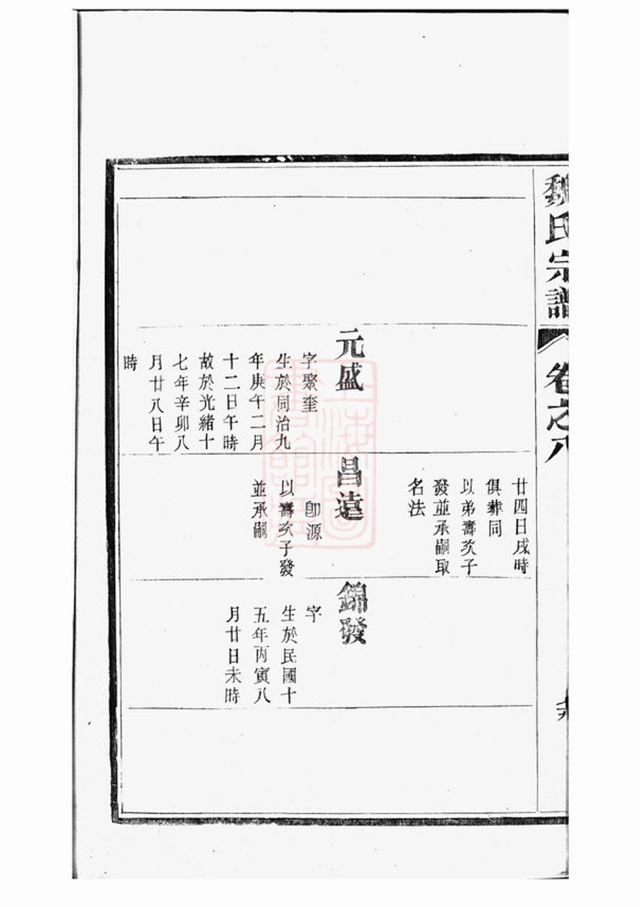 _句曲臨泉魏氏重修宗譜 part __