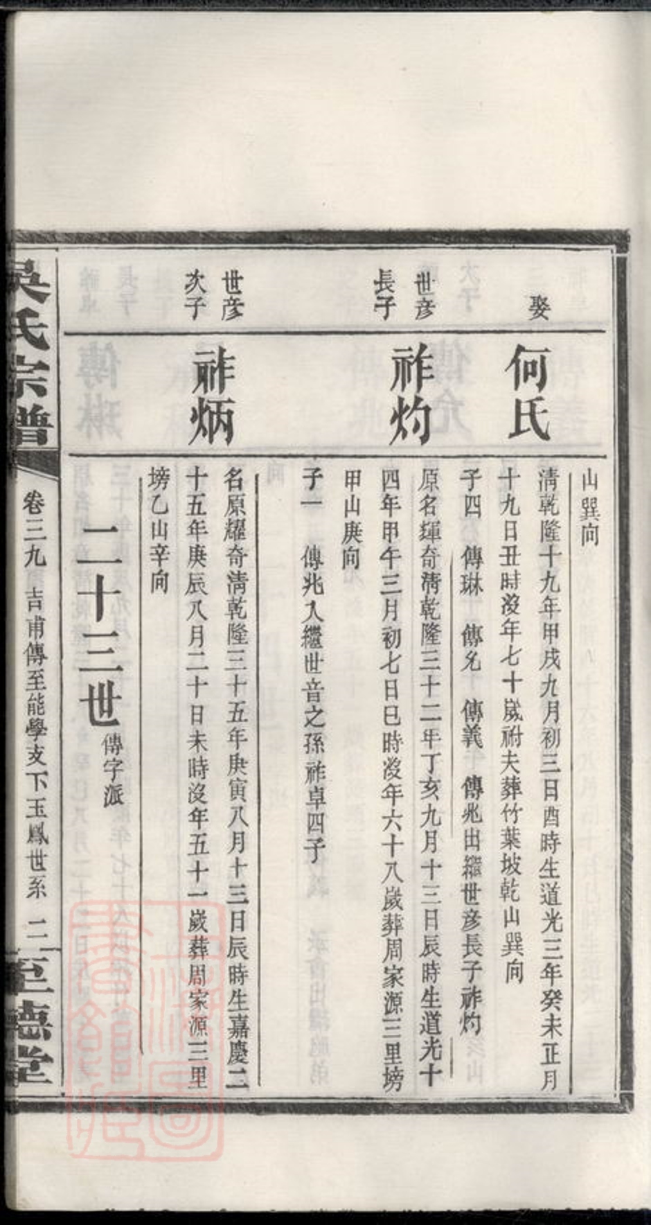 _吳氏宗譜 version part __