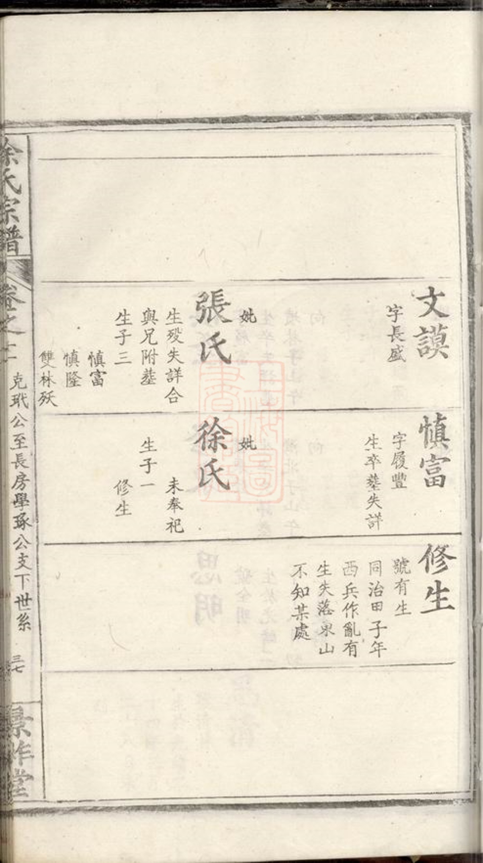 _徐氏宗譜 version part __