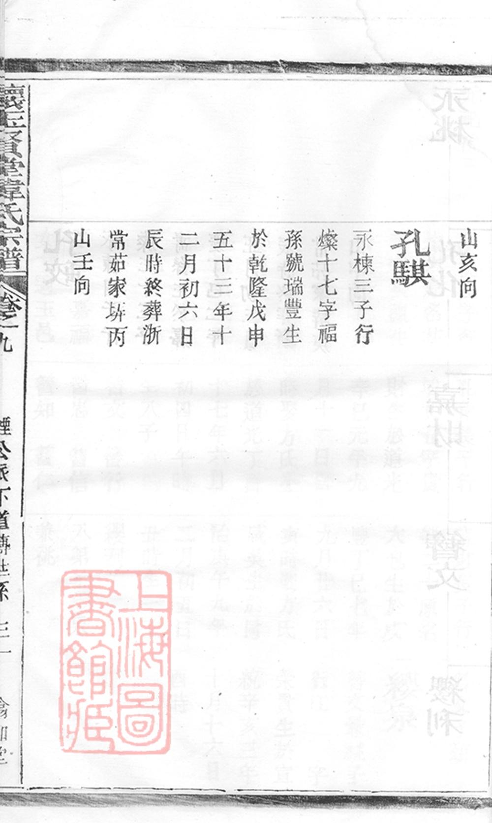 _懷玉賢堂韓氏宗譜 version part __