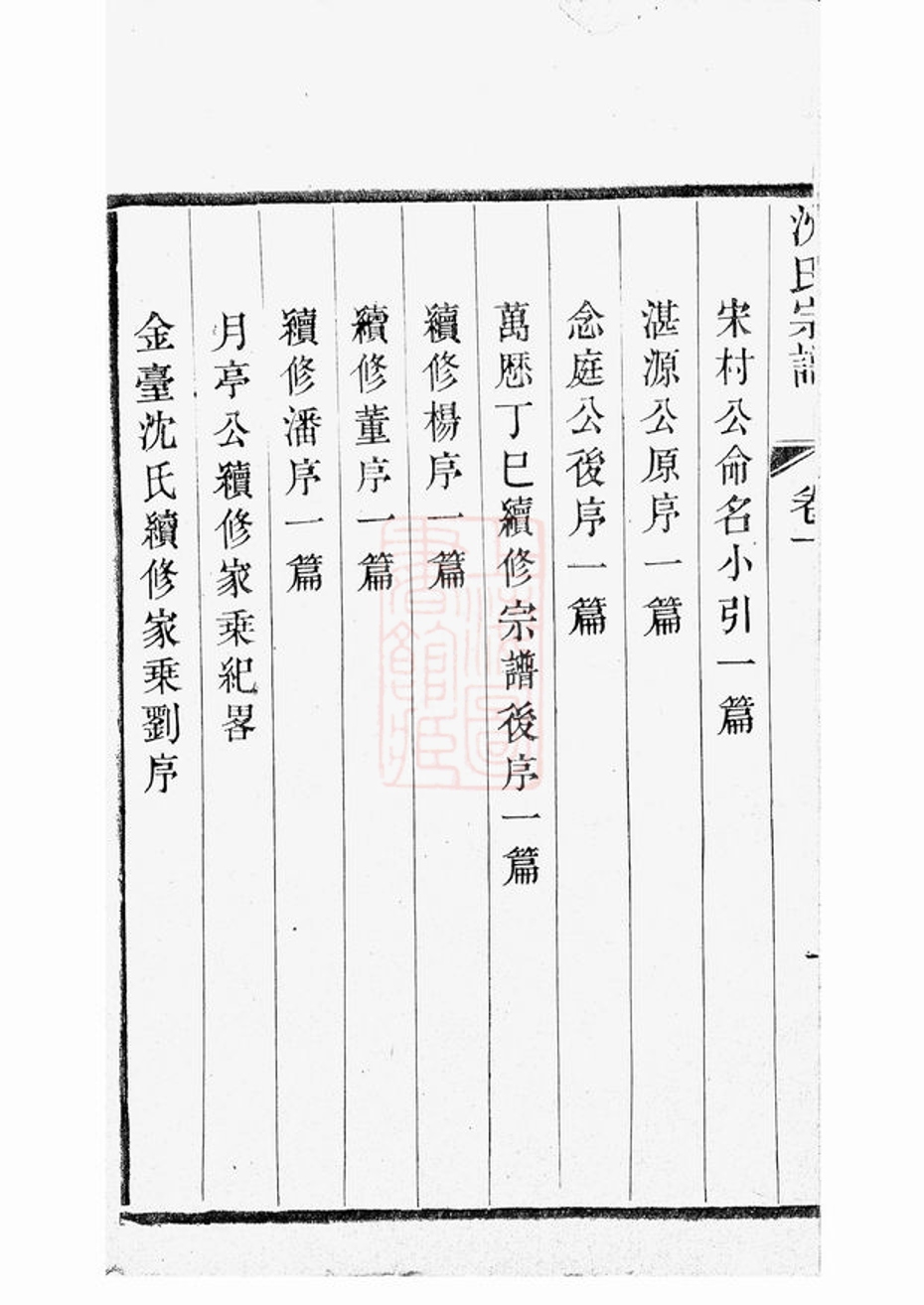 _晉陵金台沈氏重修族譜 version part __