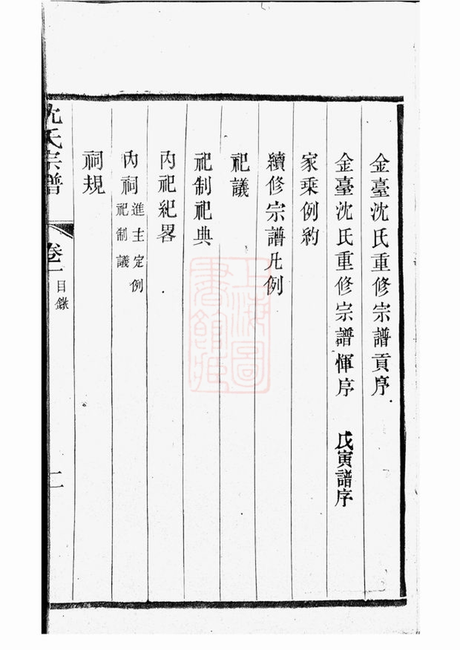 _晉陵金台沈氏重修族譜 version part __