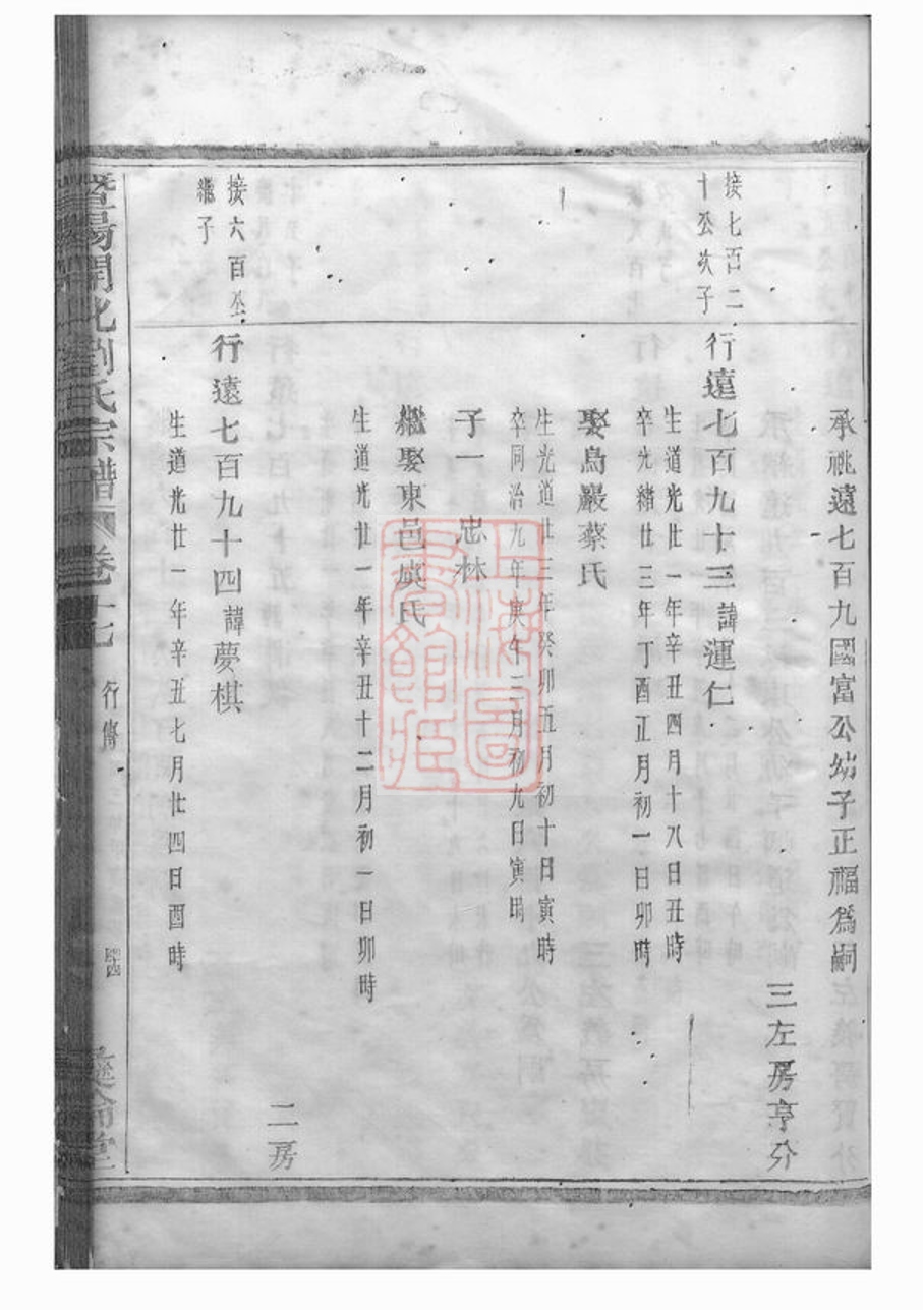 _暨陽開化劉氏宗譜 version part __